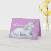 ユニコーンのメッセージカードを信じて下さい カード (黄色い花)