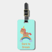 ユニコーンのユーモアがあるかわいい馬の夢 ラゲッジタグ (正面縦)