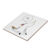 ユニコーンのヨガのおもしろいなユニコーンの恋人 タイル (側面)