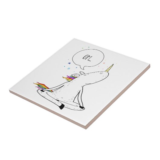 ユニコーンのヨガのおもしろいなユニコーンの恋人 タイル (側面)