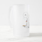 ユニコーンのヨガのおもしろいなユニコーンの恋人 フロストグラスビールジョッキ (正面左)