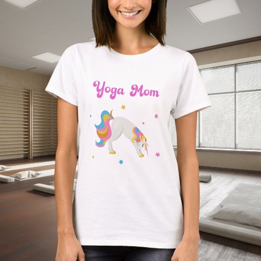 ユニコーンのヨガポーズ かわいいヨガママ Tシャツ