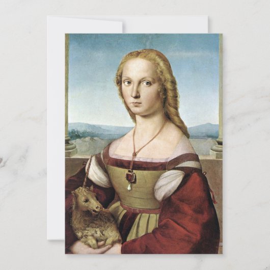 ユニコーンのレディ – Raphael - c1506 ノートカード (正面)
