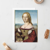 ユニコーンのレディ – Raphael - c1506 ノートカード (正面/裏面インサイチュ)