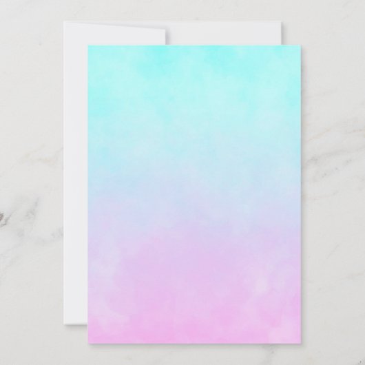 ユニコーンのローラースケートで滑るの誕生日のパーティの招待状 招待状 (裏面)