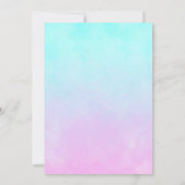 ユニコーンのローラースケートで滑るの誕生日のパーティの招待状 招待状 (裏面)