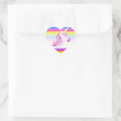 ユニコーンのワイの水色のレインボーストライプのシール ハートシール (バッグ)