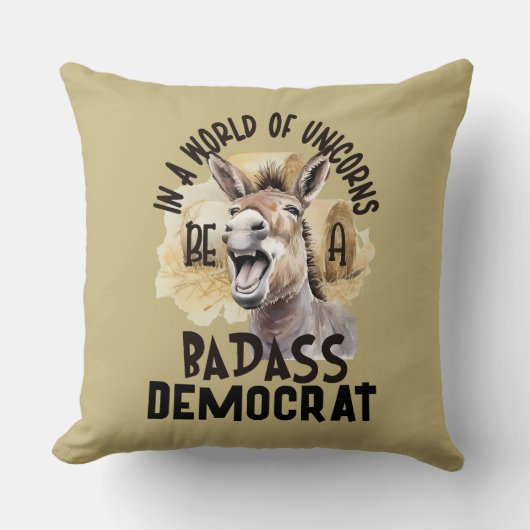 ユニコーンの世界で悪党の民主党員 クッション (正面)