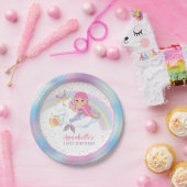 ユニコーンの人魚のプールの誕生会の紙皿 ペーパープレート (パーティー)