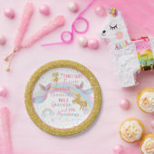 ユニコーンの人魚の妖精の誕生会の紙皿 ペーパープレート (パーティー)