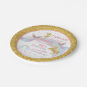 ユニコーンの人魚の妖精の誕生会の紙皿 ペーパープレート (アングル)