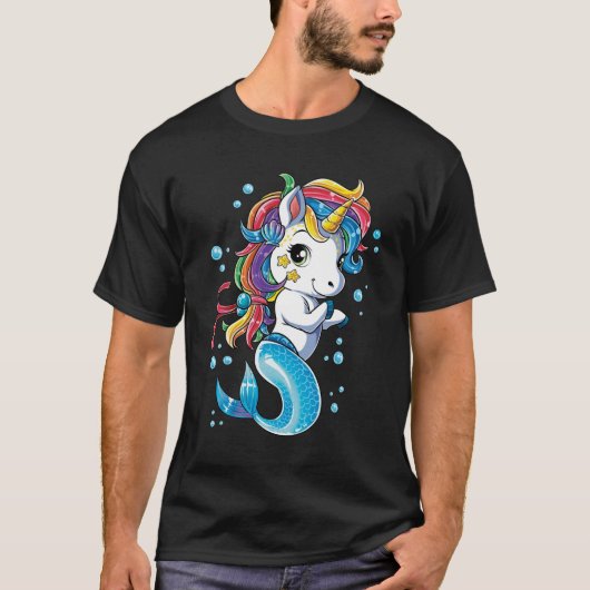 ユニコーンの人魚Mermicorn Tシャツ (正面)
