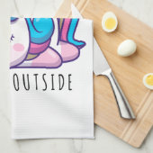 ユニコーンの内向的な外は人が多すぎる キッチンタオル (四つ折り)