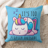 ユニコーンの内向的な外は人が多すぎる クッション (ブランケット)