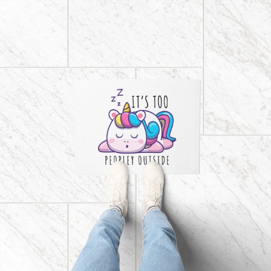 ユニコーンの内向的な外は人が多すぎる ドアマット (室内)