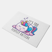 ユニコーンの内向的な外は人が多すぎる ドアマット (アングル)