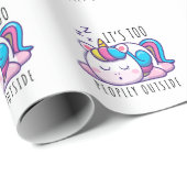 ユニコーンの内向的な外は人が多すぎる ラッピングペーパー (ロールコーナー)