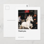 ユニコーンの写真を使った面白い感謝カード ポストカード (正面/裏面)