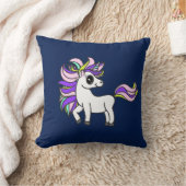 ユニコーンの分隊、カラフルな子馬 クッション (ブランケット)