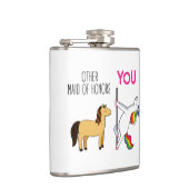 ユニコーンの可愛い花嫁の証人プロポーズ、面白い フラスク (右)