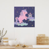 ユニコーンの夢のファンタジーイラスト ポスター (キッチン)