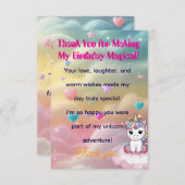 ユニコーンの夢の感謝カード サンキューカード (正面/裏面)