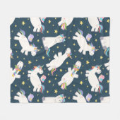 ユニコーンの夢 フリースブランケット (正面(横))