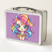 ユニコーンの夢：学校に戻る メタルランチボックス (裏面)