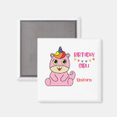 ユニコーンの女の子の誕生日，幼児の誕生日素晴らし, gif マグネット (正面/裏面)