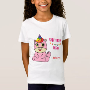 ユニコーンの女の子の誕生日、幼児誕生日 Tシャツ