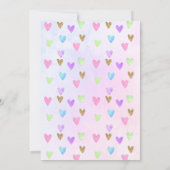 ユニコーンの女の子 誕生日1歳 レインボー 水彩 招待状 (裏面)