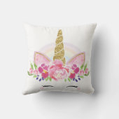 ユニコーンの女の赤ちゃんの子供部屋の装飾の花柄の虹 クッション (裏面)