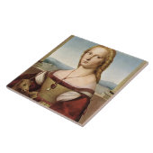 ユニコーンの女性のポートレート（ラファエル） タイル (側面)