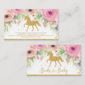 ユニコーンの妖精のベビーシャワーはベビーのための本を持って来ます エンクロージャーカード (正面/裏面)