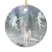 ユニコーンの妖精の魔法のクリスマスのオーナメント