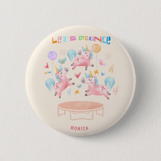 ユニコーンの子どもたちを跳ね返そう 缶バッジ (正面)