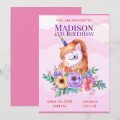 ユニコーンの子供たちへの招待状 招待状 (正面/裏面)