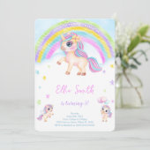 ユニコーンの子供の誕生日招待状 招待状 (スタンド正面)