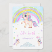 ユニコーンの子供の誕生日招待状 招待状 (正面)