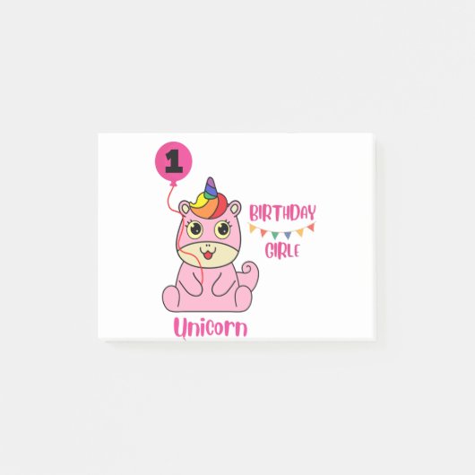 ユニコーンの少女の誕生日 ポストイット (正面)