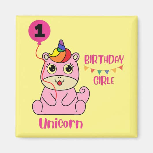 ユニコーンの少女の誕生日 マグネット (正面)