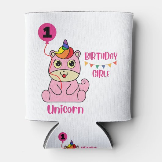 ユニコーンの少女の誕生日 缶クーラー (正面)