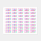 ユニコーンの幻想的な虹の輝くピンクの服 ラベル (シート)