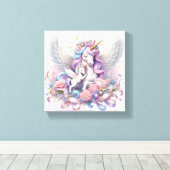 ユニコーンの引き伸ばしキャンバス印刷 キャンバスプリント (インサイチュ (ウッドフロア))