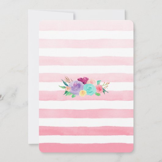 ユニコーンの招待状の第1誕生日のベビーシャワー 招待状 (裏面)