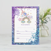 ユニコーンの招待状をカスタマイズする 招待状 (スタンド正面)