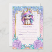 ユニコーンの招待状を記入してください 招待状 (正面)