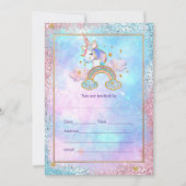 ユニコーンの招待状を記入してください 招待状 (正面)