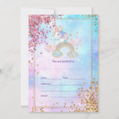 ユニコーンの招待状を記入してください 招待状 (正面)