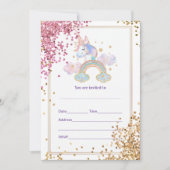 ユニコーンの招待状を記入してください 招待状 (正面)